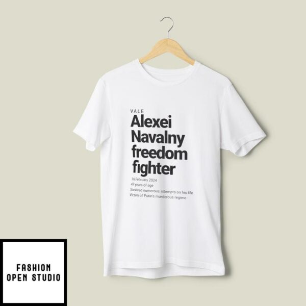 Vale Alexei Navalny Freedom Fighter Russian Democracy Activist T-Shirt