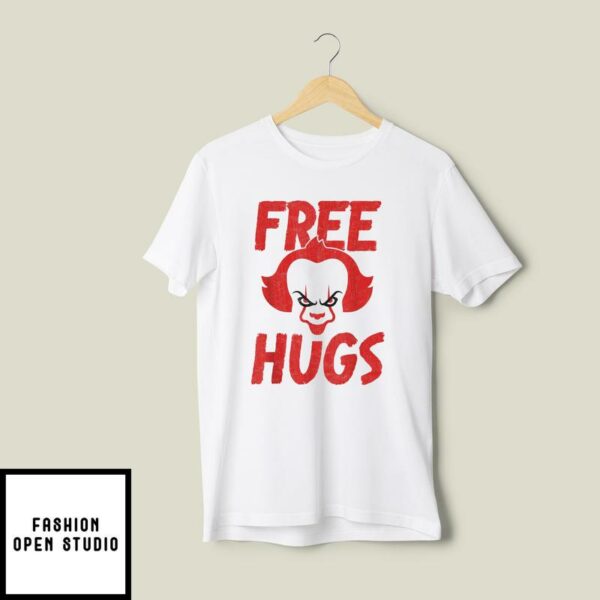 We All Float Down Here T-Shirt Free Hugs Killer Scary Clown