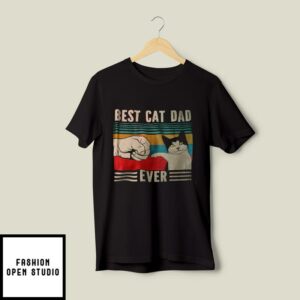 Best Cat Dad Ever T-Shirt Vintage Cat Dad First Pump