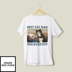 Cat Dad T-Shirt Vintage Cat First Bump