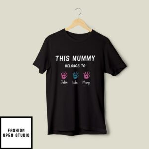 Custom Mom T-Shirt With Kids Name For Mother’s Day