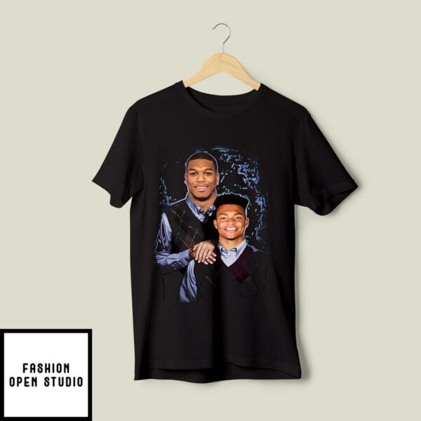 D. J. Moore and Justin Fields Chicago Bears Stepbrothers T-Shirt