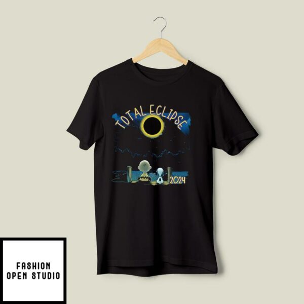 Peanuts Charlie Brown And Snoopy Total Solar Eclipse 2024 T-Shirt