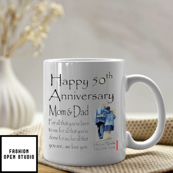 Personalized Happy 50th Anniversary Mom And Dad Mug