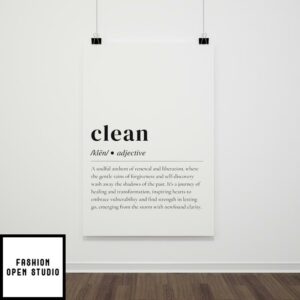 Clean Inspired Song Lyrics Printable Poster, Taylor Swift Poster