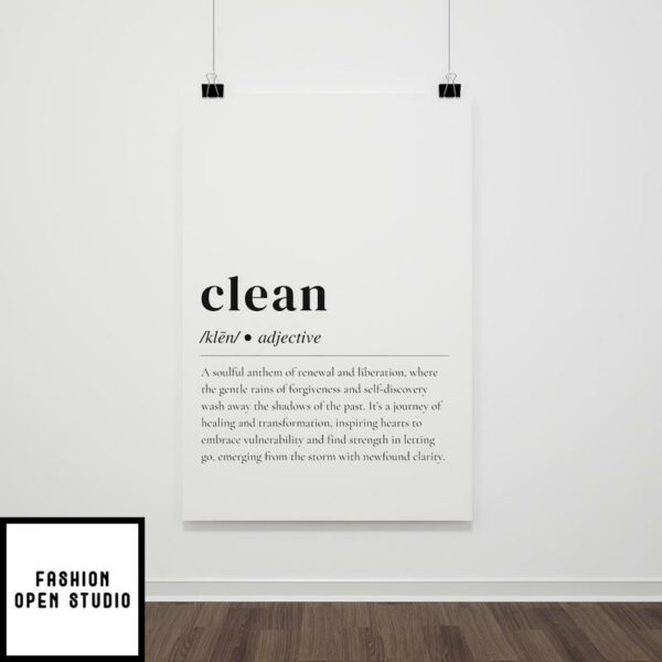 Clean Inspired Song Lyrics Printable Poster, Taylor Swift Poster