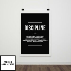 Discipline Definition Poster, Persistent Effort Print, Motivational Poster For Office