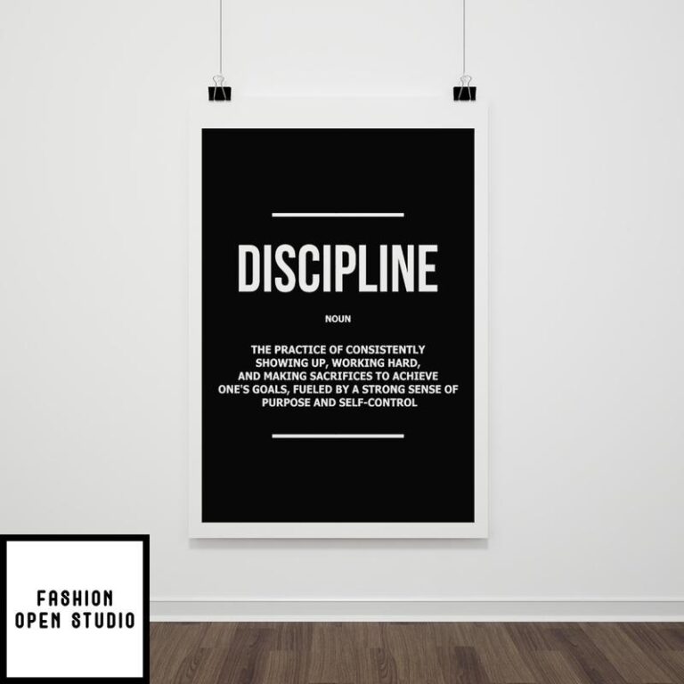 Discipline Definition Poster, Persistent Effort Print, Motivational ...