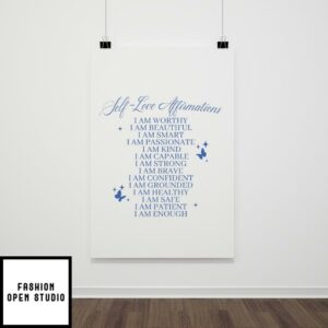 Self-Love Affirmations Motivational Inspirational Positive Thoughts Poster