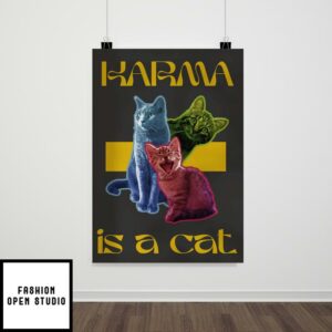 TayIor Swift Poster – Karma Is A Cat  Black Poster