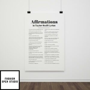 Taylor’s Version Affirmations Poster, Taylor Swiftie Lyric Poster