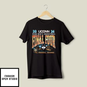 Uconn Huskies 2024 NCAA Men’s Basketball Final Four The Road Ends Here T-Shirt