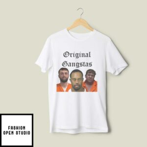 Scottie Scheffler, Tiger Woods, & John Daly Original Gangstas Mugshot T-Shirt