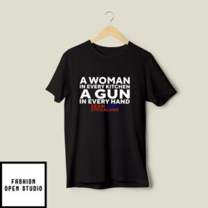 Sean Strickland 2024 A Woman In Every Kitchen A Gun In Every Hand T-Shirt
