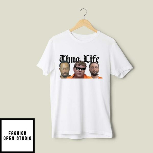 Thug Life Tiger Woods, John Daly , Scottie Scheffler Mugshot T-Shirt