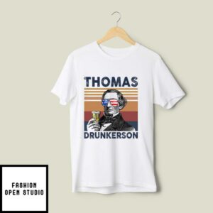 Vintage Thomas Drunkerson American Flag 4th Of July T-Shirt