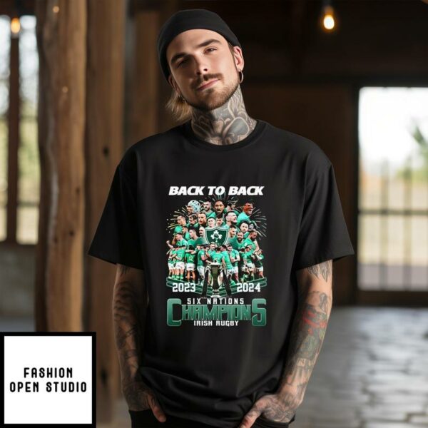 2024 Back To Back Six Nations Champions Irish Rugby T-Shirt