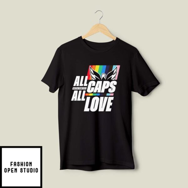 All Caps All Love Capital Pride 2024 Gay Pride T-Shirt