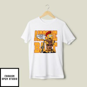 Bart Simpson Time To Kick Husseins Butt Man T Shirt 2