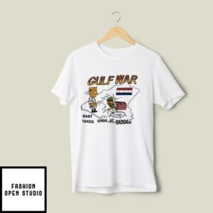 Bootleg Bart Simpson T-Shirt Gulf War Bart Takes Shot At Saddam T-Shirt