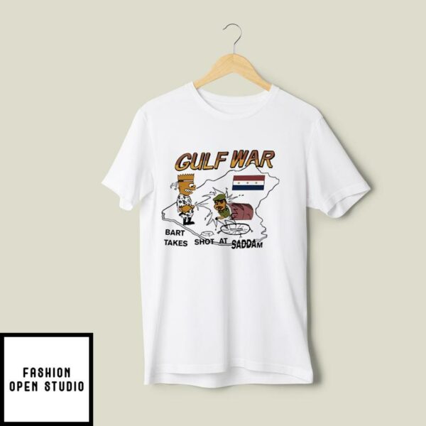 Bootleg Bart Simpson T-Shirt Gulf War Bart Takes Shot At Saddam T-Shirt