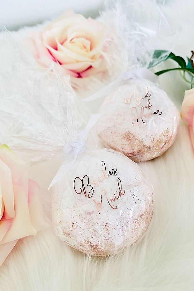 Glittery bath bombs