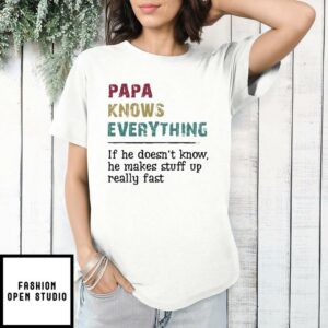 Grandpa T Shirt Dad Knows A Lot Grandpa Knows Everything 1