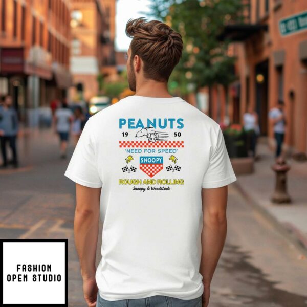 Peanuts 1950 Need For Speed Rough And Roll Snoopy Racing T-Shirt