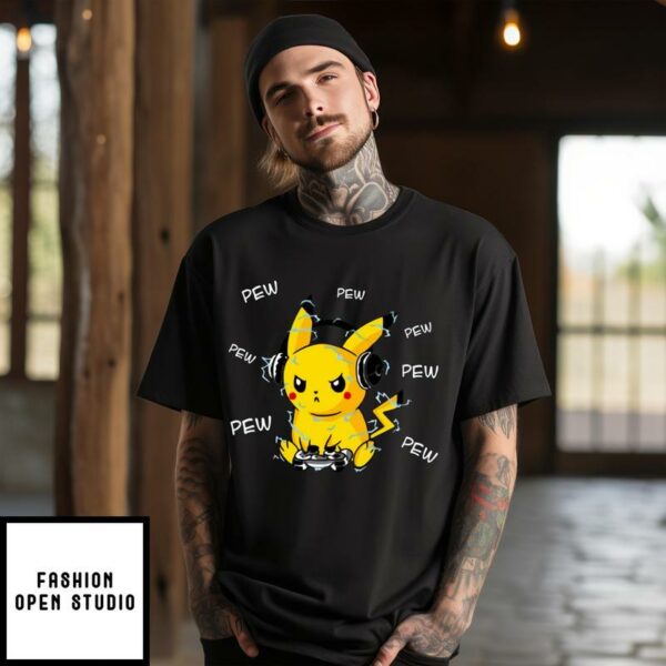 Pikachu Playing Game T-shirt All Day T-Shirt