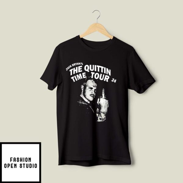 Zach Bryan Middle Finger The Quittin Time Tour 24 T-Shirt