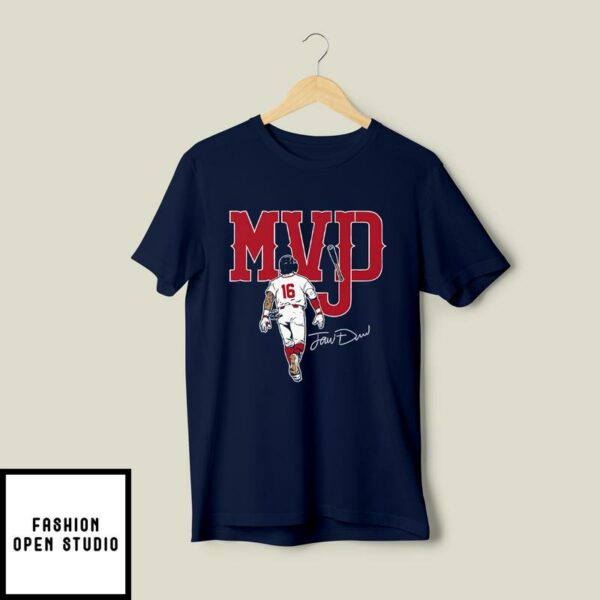 Boston Basebal 16 Jarren Duran Behind Signature MVJD T-Shirt