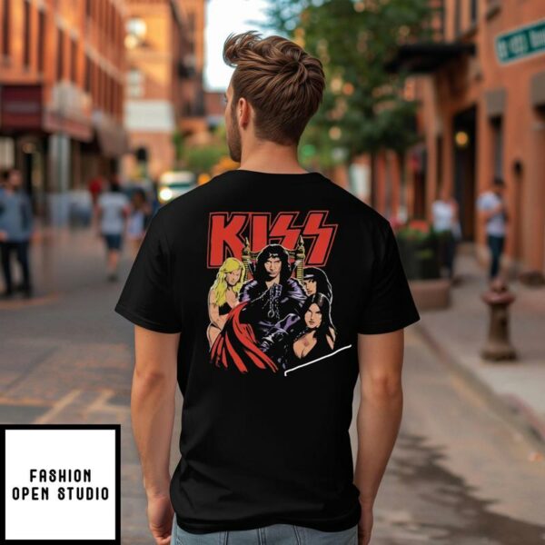 KISS 1987 Crazy Nights Gene Simmons with Girls It’s A Dirty Job T-Shirt