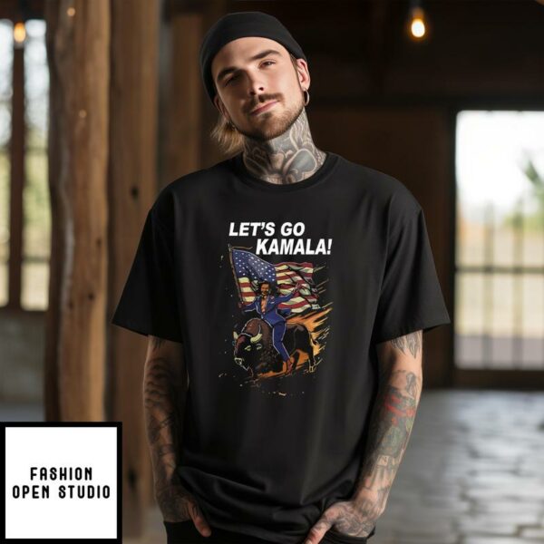 Let’s Go Kamala Harris Bull Riding T-Shirt