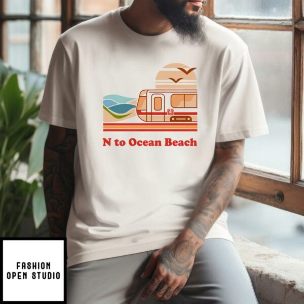 N To Ocean Beach T-Shirt Vacation T-Shirt