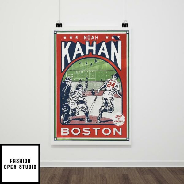 Noah Kahan Fenway Poster 2024 Boston Red Sox Live In Concert