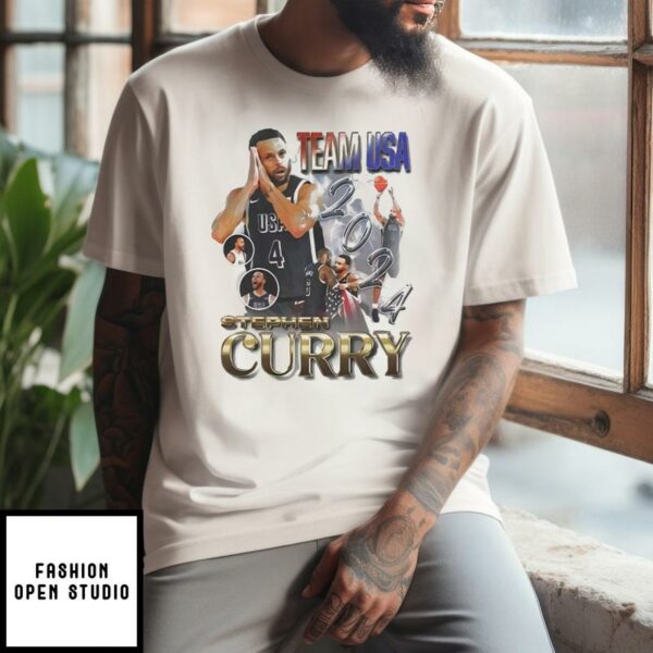 2024 Paris Olympics Stephen Curry Team USA Basketball Graphic T-Shirt