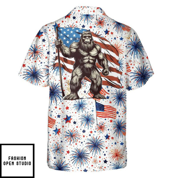 4th Of July Firework Bigfoot Hawaiian Shirt