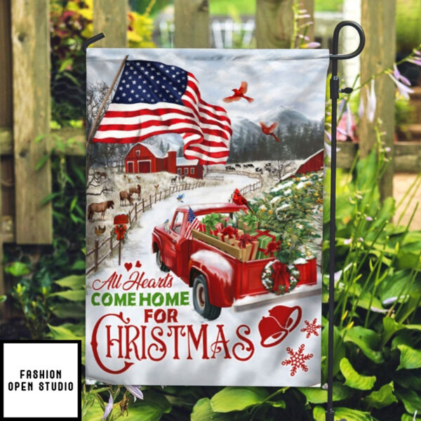 All Heart Come Home For Christmas Garden Flag