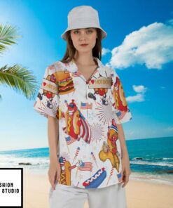 American Hot Dog Burger Hawaiian Shirt