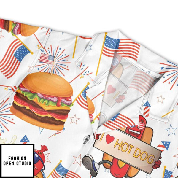 American Hot Dog Burger Hawaiian Shirt