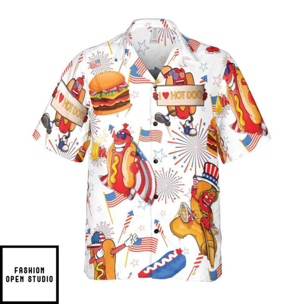 American Hot Dog Burger Hawaiian Shirt