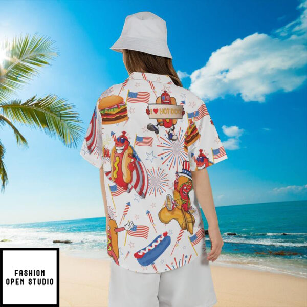 American Hot Dog Burger Hawaiian Shirt