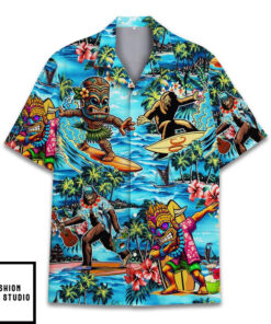 Bigfoot Tiki Surfing Hawaiian Shirt