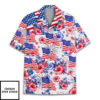 Flower American Flag Hawaiian Shirt
