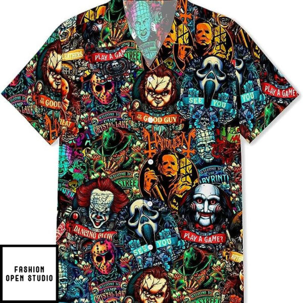 Hawaiian Shir Horror Movies Men Shirts Characters 3D Summer Holiday