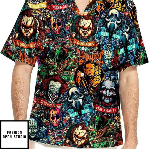 Hawaiian Shir Horror Movies Men Shirts Characters 3D Summer Holiday