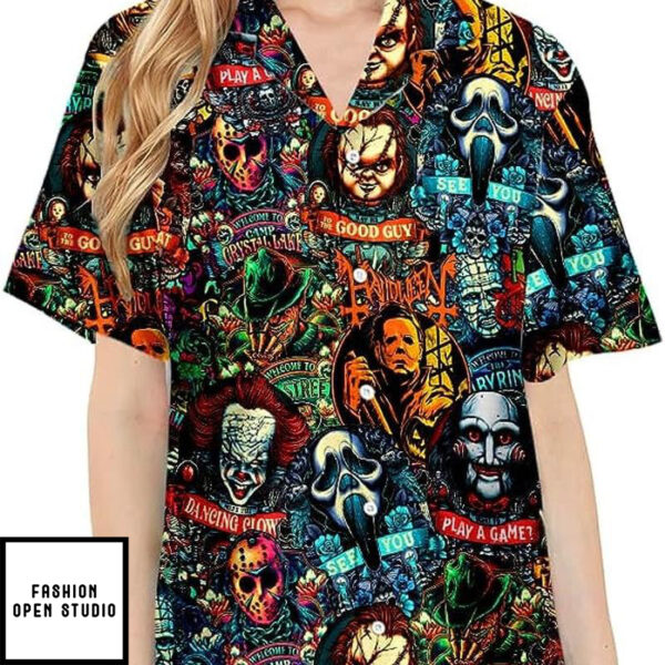 Hawaiian Shir Horror Movies Men Shirts Characters 3D Summer Holiday