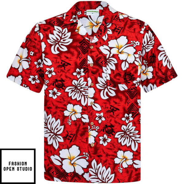 Hawaiian Shirt Classic Flowers (red)