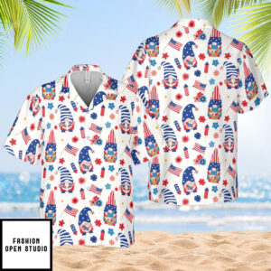 Patriotic Gnomes 4th of July Hawaiian Shirt