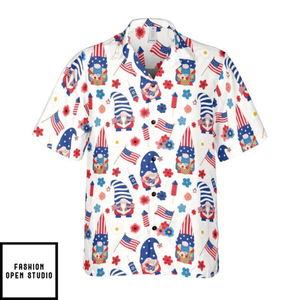 Patriotic Gnomes 4th of July Hawaiian Shirt